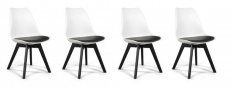 Комплект бело-черни столове скандинавски стил DARK-BASIC 3+1 БЕЗПЛАТНО!