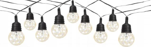 LED fénylánc 5V 10m meleg fehér Bubble
