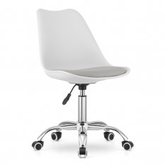 Стол за офис, сиво-бял, скандинавски стил BASIC