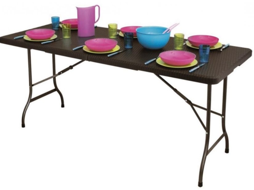 Klappbarer Campingtisch 180cm Brown Rattan