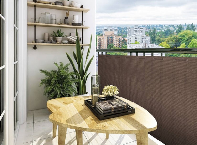 Balkonsichtschutz 1x6m 95% Balcone Braun