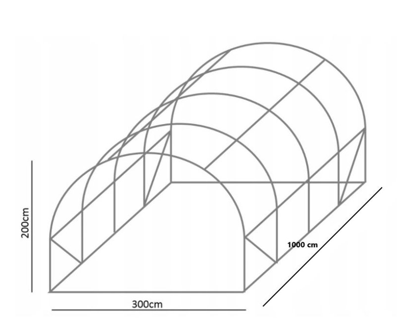 Construcție solar de grădină 3x10m PREMIUM