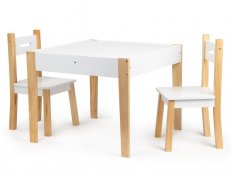 Masă din lemn pentru copii MULTI + 2 scaune