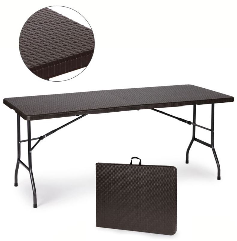 Klappbarer Campingtisch 180cm Brown Rattan