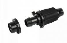 QJ съединител за PE маркуч за капково напояване 16 mm, FLAT тапа за маркуч с уплътнение