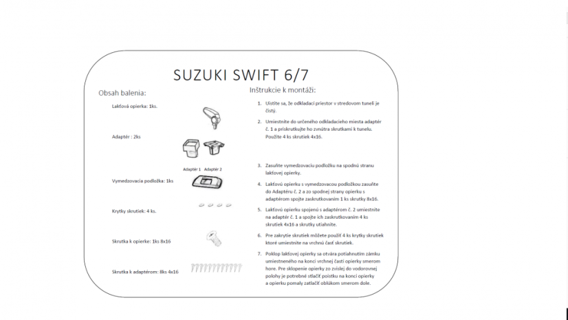 Könyöktámasz Suzuki SWIFT 6, fekete, öko-bőr