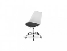 Стол за офис, бяло-черен скандинавски стил BASIC