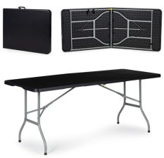 Сгъваема маса за кетъринг 153cm черна
