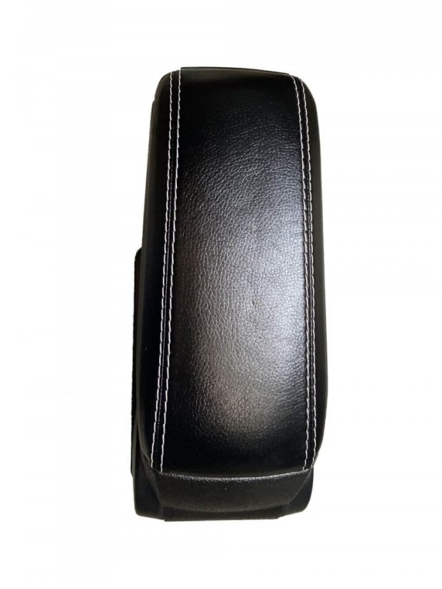 Armlehne VW BORA - Kunststoffadapter, schwarz, Öko-Leder, mit weißem Faden