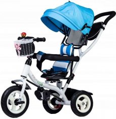 Tricicletă pentru copii cu scaun rotativ Blue