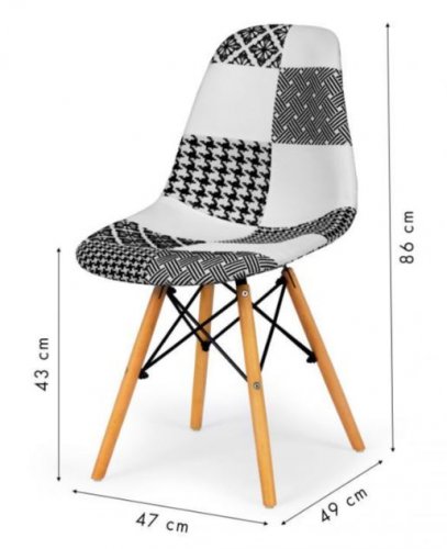 Blagovaonska stolica patchwork White