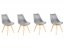 Jedilni stoli 4 kosi sivi skandinavski stil Basic