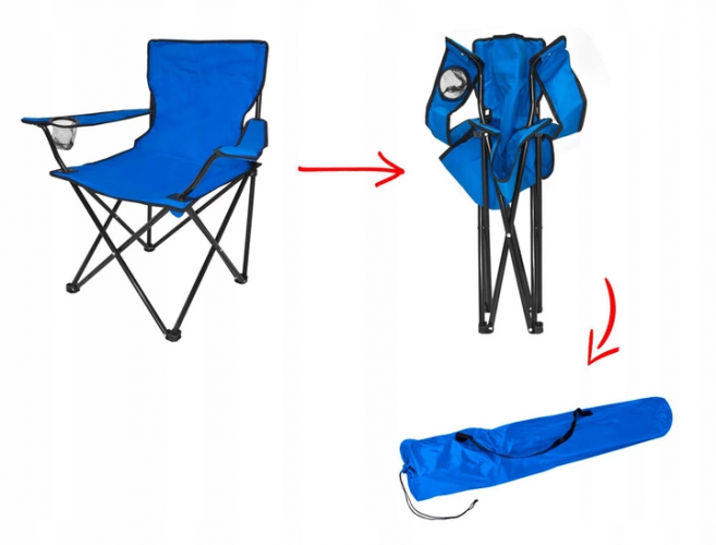 Scaun pliant  camping albastru