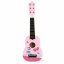 Chitară din lemn pentru copii Pink Butterfly