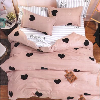 Baumwoll-Bettbezüge Pink Valentine 160x200cm 1